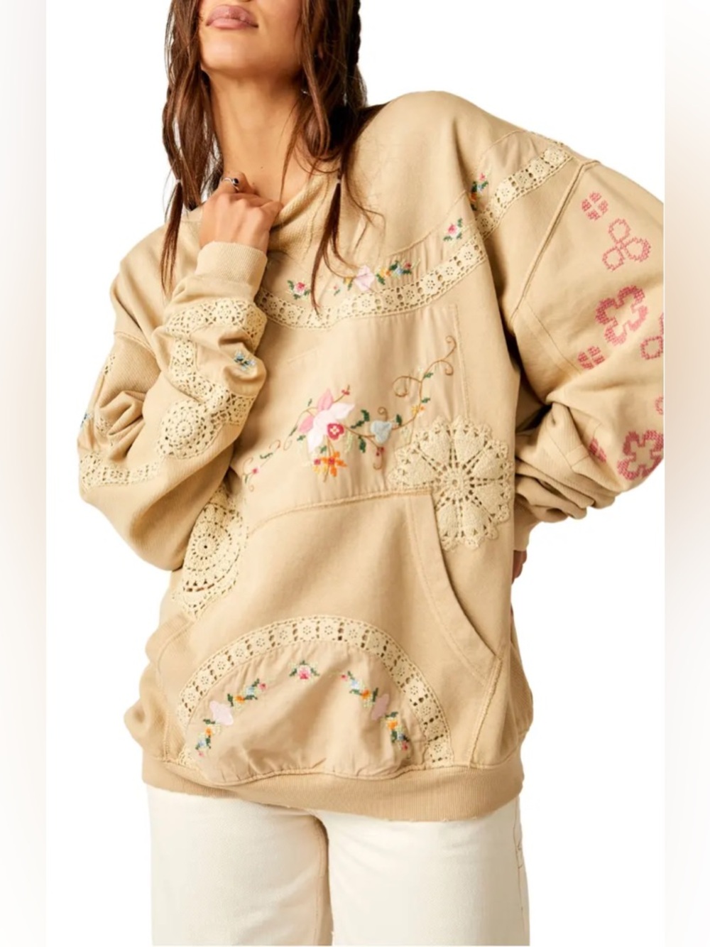 Anthropologie Free People Gram's Attic Oversize Sweatshirt XS fits like large
